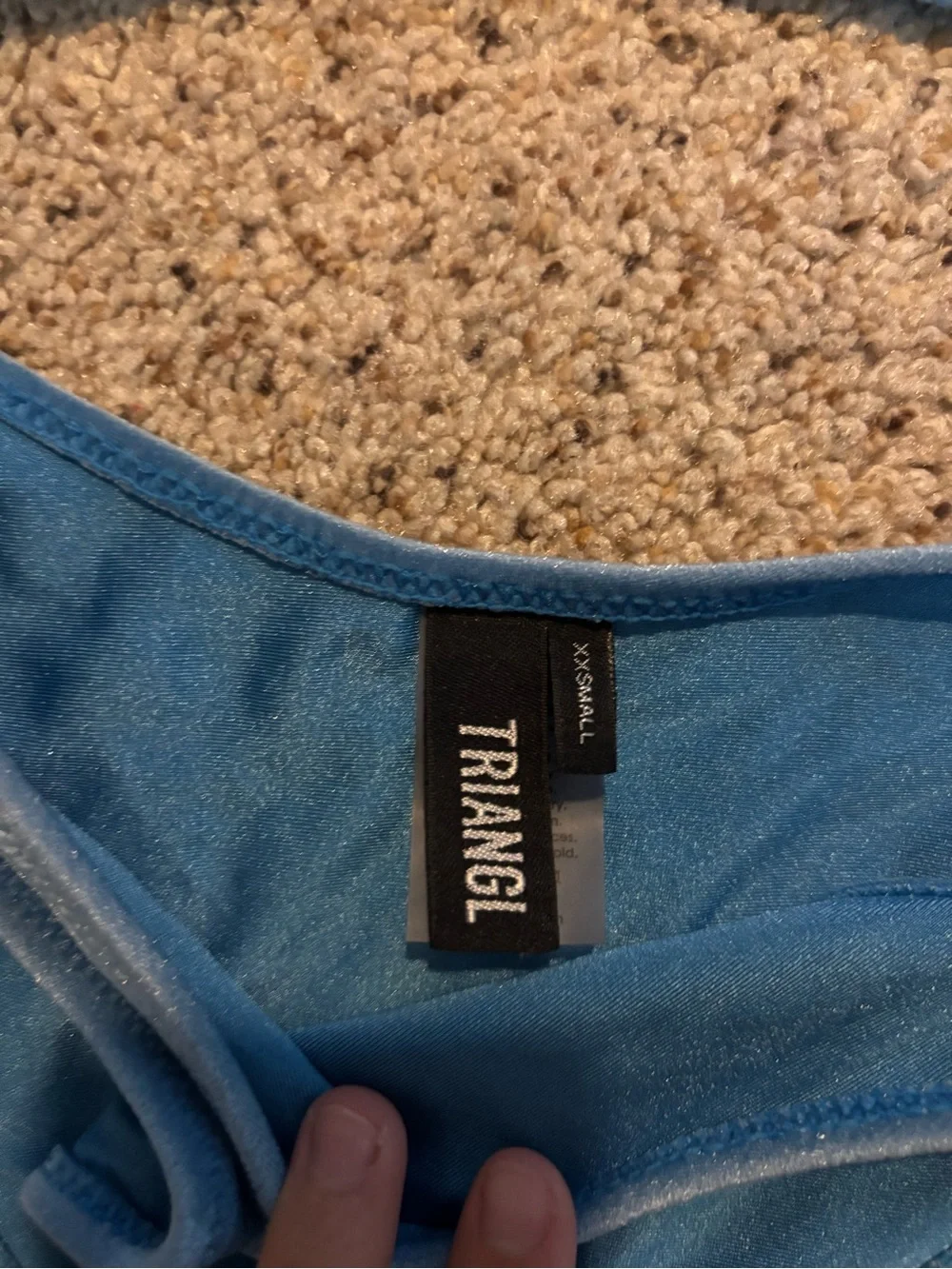 triangl swimwear Bright Blue Velvet Scoop Bikini Set